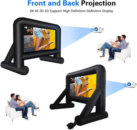 16 Feet Inflatable Movie Screen Outdoor Projection Screen- Easy Set up, Mega Blow Up Screen