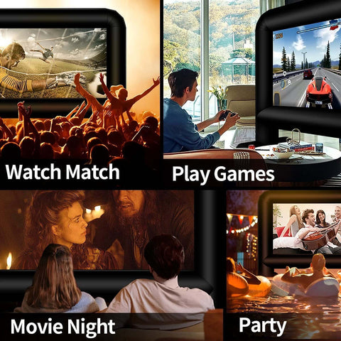 16 Feet Inflatable Movie Screen Outdoor Theater Blow Up Projection Screen Front & Rear Projection