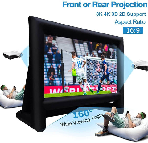 20 Feet Inflatable Movie Screen Outdoor Theater Blow Up Projection Screen Front & Rear Projection