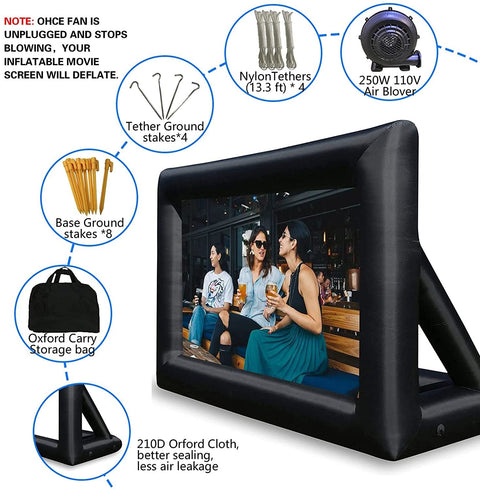20 Feet Inflatable Outdoor and Indoor Theater Projector Screen Front & Rear Projection