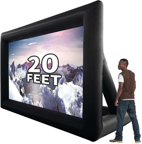 20 feet Inflatable Portable Projector Movie Screen- Front & Rear Projection,for Outdoor Party Backyard Pool Fun