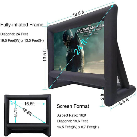 24 Feet Inflatable Outdoor Indoor Projector Movie Screen